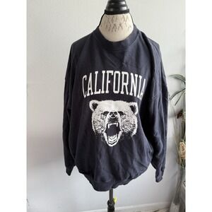 Brandy Melville California Sweatshirt Women's Pocket Bear John Galt Navy Blue Xl